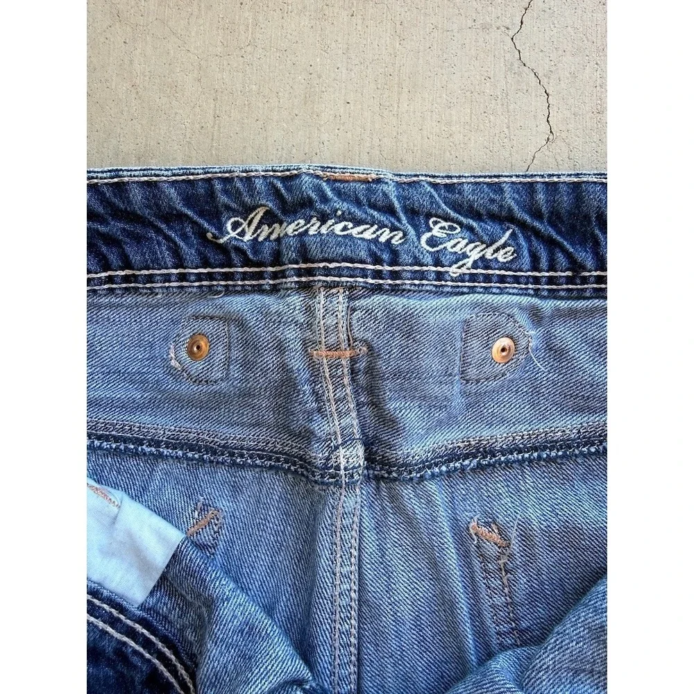 American Eagle Boy Fit Jeans Size 8 Reg Low Rise Bootcut Y2K Style